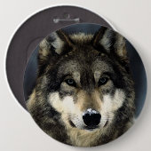 Badge Rond 15,2 Cm Loup (Devant & derrière)