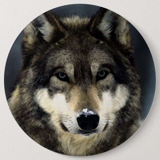 Badge Rond 15,2 Cm Loup (Devant)
