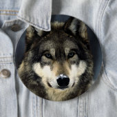 Badge Rond 15,2 Cm Loup (En situation)