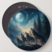 Badge Rond 15,2 Cm loups (Devant & derrière)
