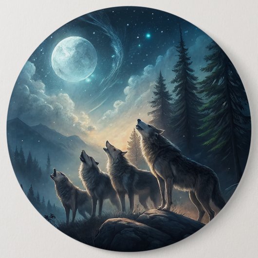 Badge Rond 15,2 Cm loups (Devant)