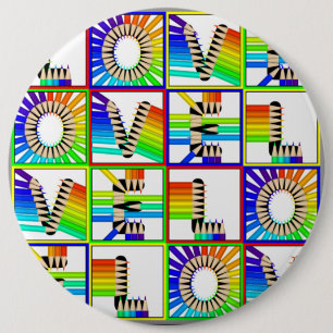BADGE ROND 15,2 CM LOVE PENCILS