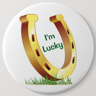 Badge Rond 15,2 Cm Lucky Horseshoe