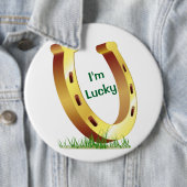 Badge Rond 15,2 Cm Lucky Horseshoe (En situation)