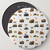 Badge Rond 15,2 Cm Machinerie de construction (Devant & derrière)