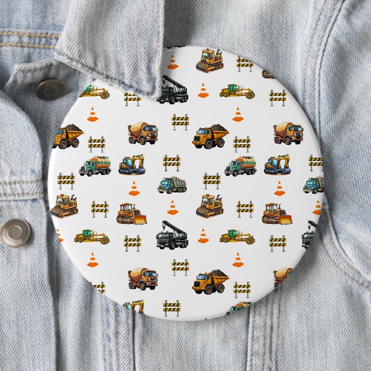 Badge Rond 15,2 Cm Machinerie de construction (En situation)