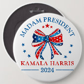 Badge Rond 15,2 Cm Madame la Présidente Kamala Harris (Devant & derrière)