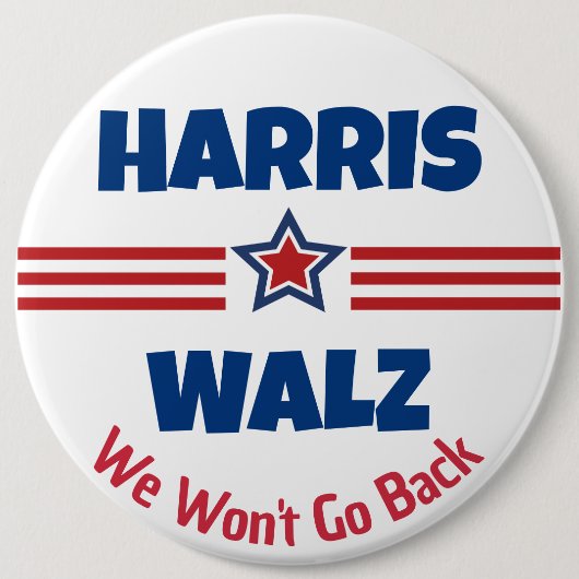 Badge Rond 15,2 Cm Magnet de campagne Harris Walz (Devant)