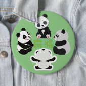 Badge Rond 15,2 Cm Mahjong Panda Cute Funny (En situation)