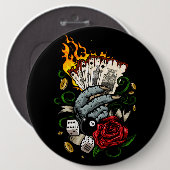 Badge Rond 15,2 Cm Main Des Cartes (Devant & derrière)