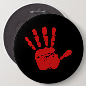 Badge Rond 15,2 Cm Main rouge drôle (Devant & derrière)