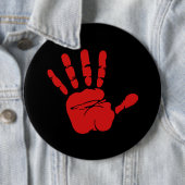Badge Rond 15,2 Cm Main rouge drôle (En situation)