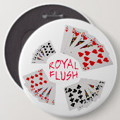 Badge Rond 15,2 Cm Mains de poker - Royal Flush (Devant & derrière)