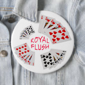 Badge Rond 15,2 Cm Mains de poker - Royal Flush (En situation)