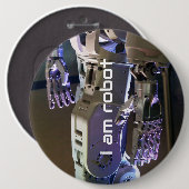 Badge Rond 15,2 Cm Mains de robot (Devant & derrière)