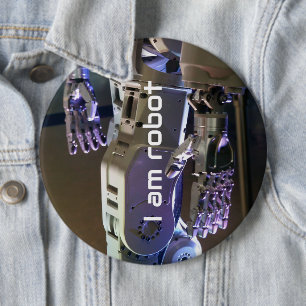 Badge Rond 15,2 Cm Mains de robot