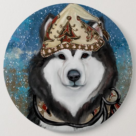 Badge Rond 15,2 Cm Malamute d'Alaska (Devant)