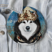 Badge Rond 15,2 Cm Malamute d'Alaska (En situation)