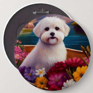 Badge Rond 15,2 Cm Maltais à la pagaie : une aventure Pittoresque