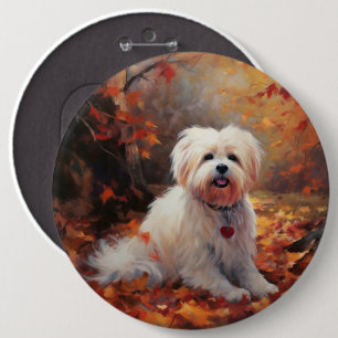 Badge Rond 15,2 Cm Malti Tzu à l'automne Feuilles automne Inspire