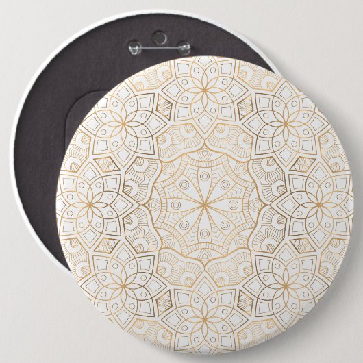 Badge Rond 15,2 Cm Mandala 4 de luxe (Devant & derrière)