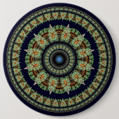 Badge Rond 15,2 Cm Mandala de fée fractale verte (Devant)
