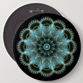 Badge Rond 15,2 Cm Mandala fractal (Devant & derrière)
