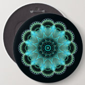 Badge Rond 15,2 Cm Mandala fractal étoile brillante (Devant & derrière)