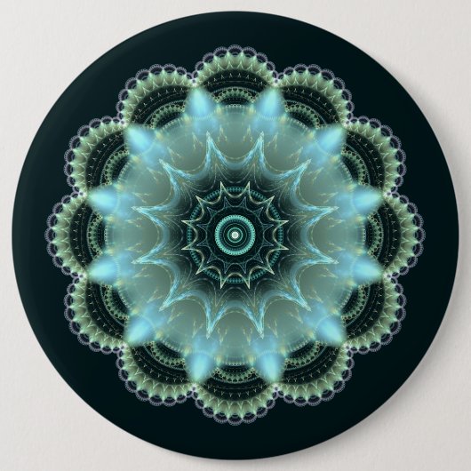 Badge Rond 15,2 Cm Mandala fractal étoile brillante (Devant)