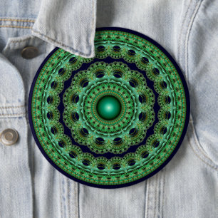 Badge Rond 15,2 Cm Mandala fractal rond de fée orné