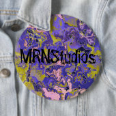 Badge Rond 15,2 Cm Marbre Radioactif (En situation)