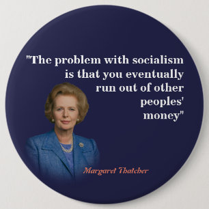 Badge Rond 15,2 Cm Margaret Thatcher Cite Sur Le Socialisme