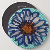 Badge Rond 15,2 Cm Marguerites peintes, sur l'arrière - plan (Devant & derrière)