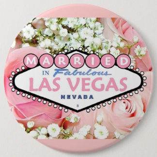 Badge Rond 15,2 Cm MARIÉ Dans Fabulous Las Vegas Button