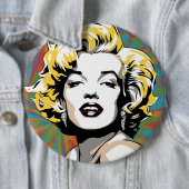Badge Rond 15,2 Cm Marylin Monroe (En situation)