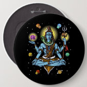 Badge Rond 15,2 Cm Méditation de Shiva (Devant & derrière)