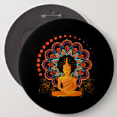 Badge Rond 15,2 Cm Méditation spirituelle Bouddha (Devant & derrière)