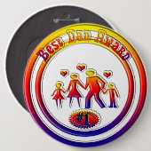 Badge Rond 15,2 Cm Meilleur papa Award Rainbow Family Button (Devant & derrière)