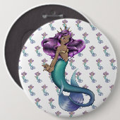 Badge Rond 15,2 Cm Mermaid Iole (Devant & derrière)