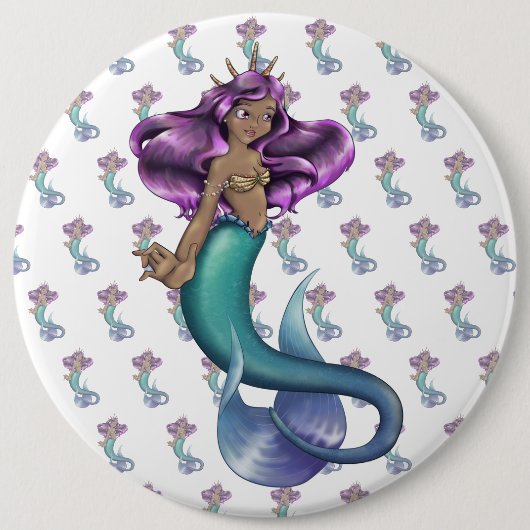Badge Rond 15,2 Cm Mermaid Iole (Devant)
