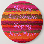 Badge Rond 15,2 Cm Merry Christmas Happy (Devant)