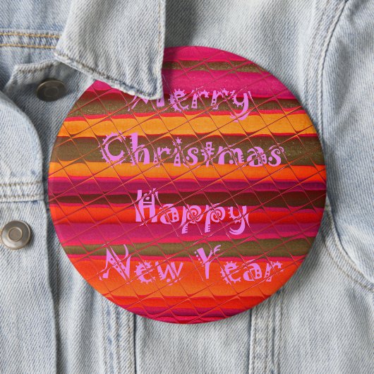 Badge Rond 15,2 Cm Merry Christmas Happy (En situation)