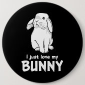 Badge Rond 15,2 Cm Mignons Lapins J'Aime Mon Lapin (Devant)