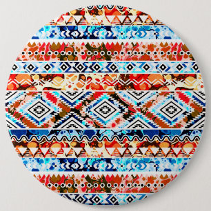 Badge Rond 15,2 Cm Mignons motifs aztèques colorés féminins