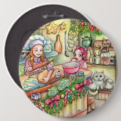 Badge Rond 15,2 Cm Mini chef en cuisine (Devant & derrière)