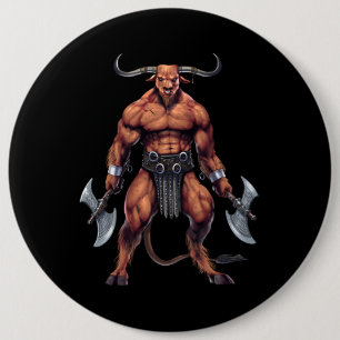 Badge Rond 15,2 Cm Minotaure mythologique grecque