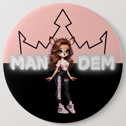 Badge Rond 15,2 Cm Mischief - Collection Mandem -SVBK- SILVERBCKK TTV (Devant)