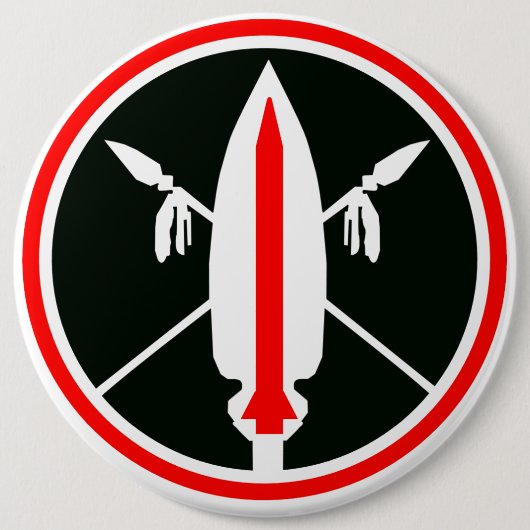 BADGE ROND 15,2 CM MISSILE DE LANCE (Devant)