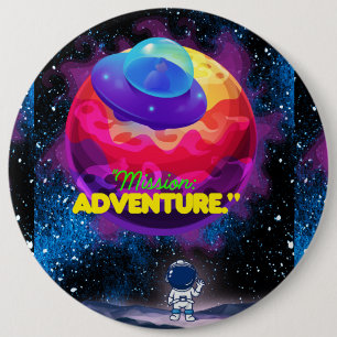 BADGE ROND 15,2 CM MISSION ET AVENTURE