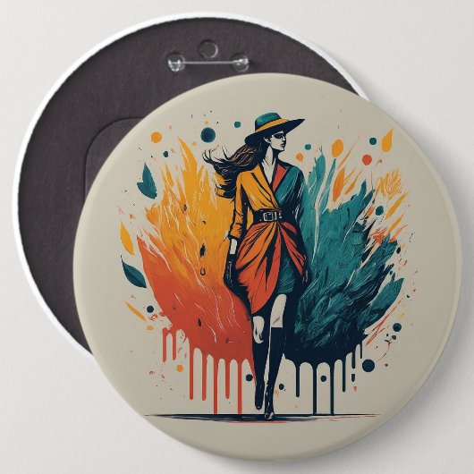 Badge Rond 15,2 Cm Mode Design Round (Devant & derrière)